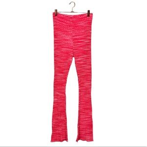 New Zara Ribbed Flare Legging Pants Pink Size Medium